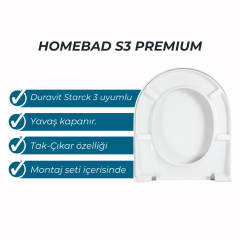 Homebad S3 Premium Softlose Kapak - Duravit Starck 3 0063890095