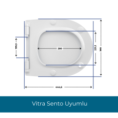 Homebad Santo Premium Softlose - Vitra Sento Slim 120-003-009 uyumlu Kapak