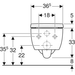 Geberit iCon Rimfree 53 cm Asma Klozet ve Kapak Seti 501.659.00.1